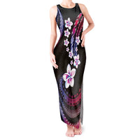 Hawaii Plumeria Tank Maxi Dress Sweet Gradient Polynesian Pattern