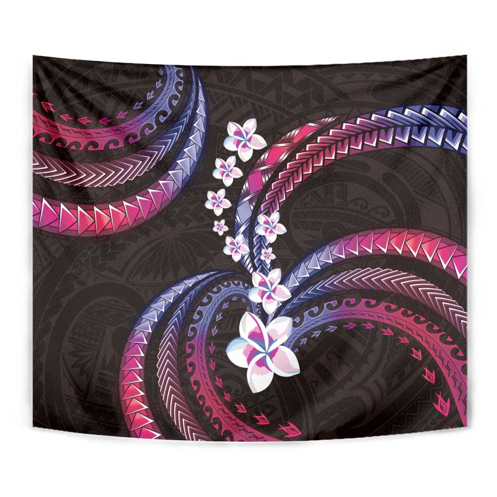Hawaii Plumeria Tapestry Sweet Gradient Polynesian Pattern