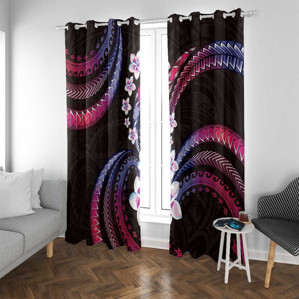 Hawaii Plumeria Window Curtain Sweet Gradient Polynesian Pattern