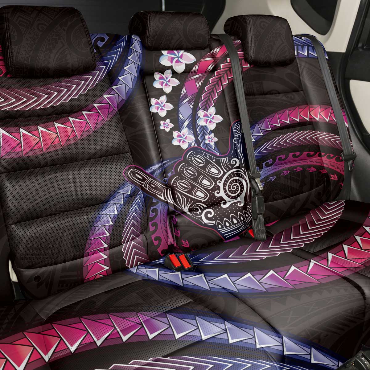 Hawaii Shaka Sign Back Car Seat Cover Fantastic Frangipani Sweet Vibes