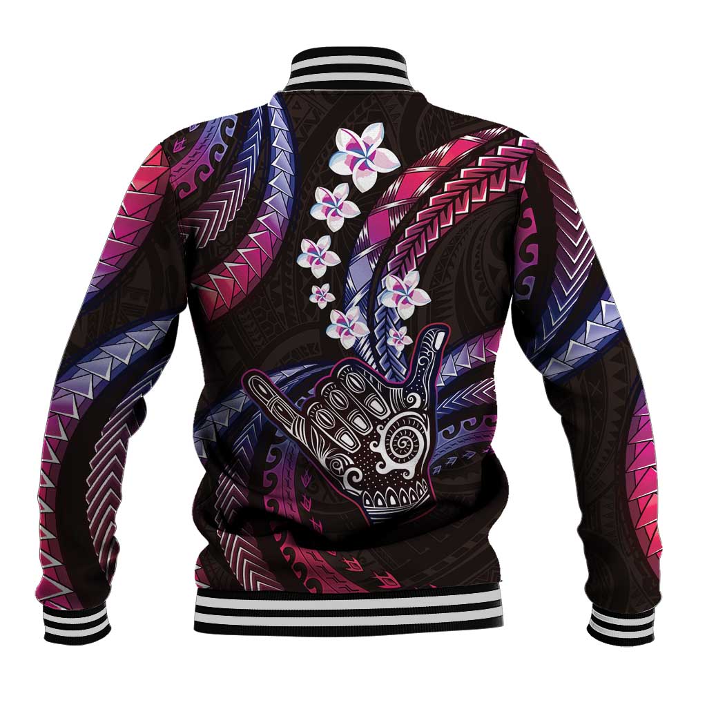 Hawaii Shaka Sign Baseball Jacket Fantastic Frangipani Sweet Vibes