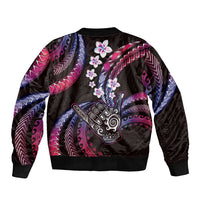 Hawaii Shaka Sign Bomber Jacket Fantastic Frangipani Sweet Vibes