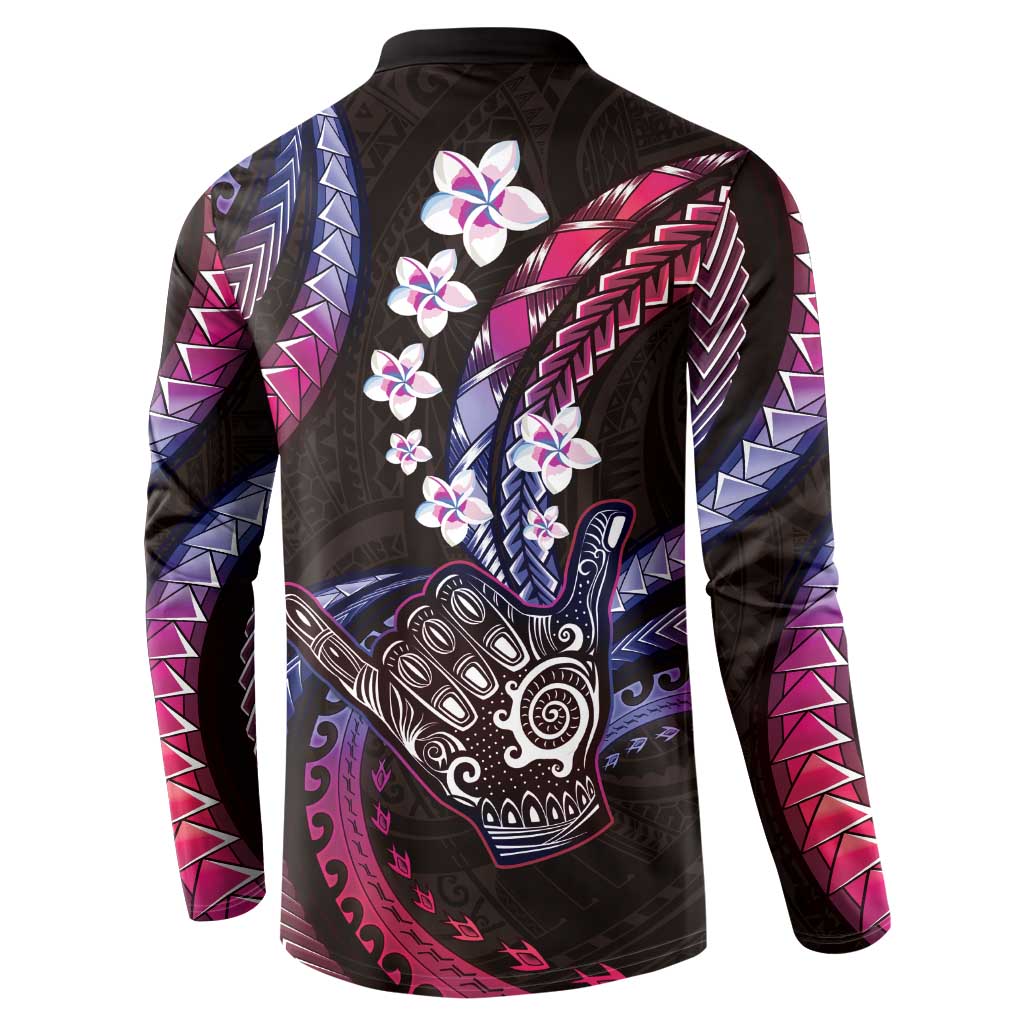 Hawaii Shaka Sign Button Sweatshirt Fantastic Frangipani Sweet Vibes