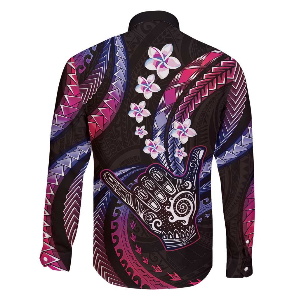 Hawaii Shaka Sign Family Matching Long Sleeve Bodycon Dress and Hawaiian Shirt Fantastic Frangipani Sweet Vibes