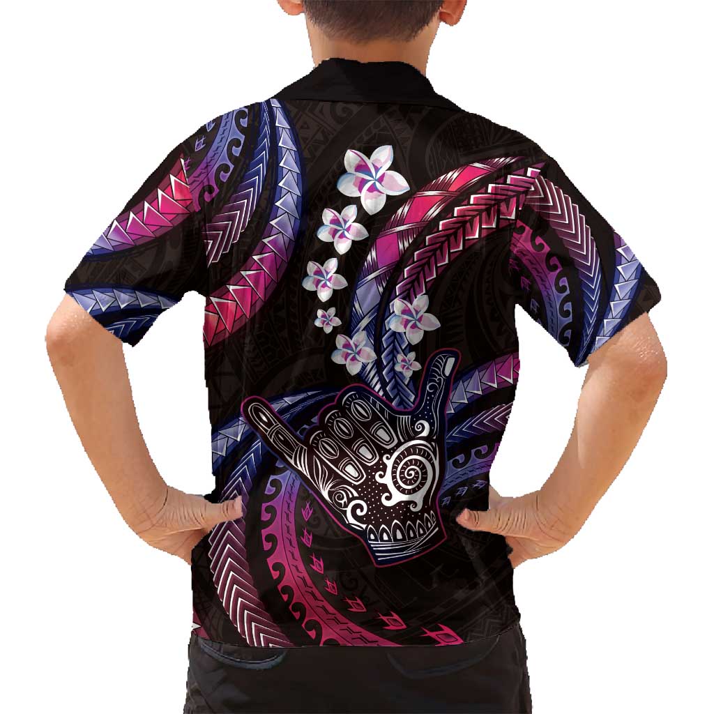 Hawaii Shaka Sign Family Matching Off Shoulder Maxi Dress and Hawaiian Shirt Fantastic Frangipani Sweet Vibes LT01 - Polynesian Pride