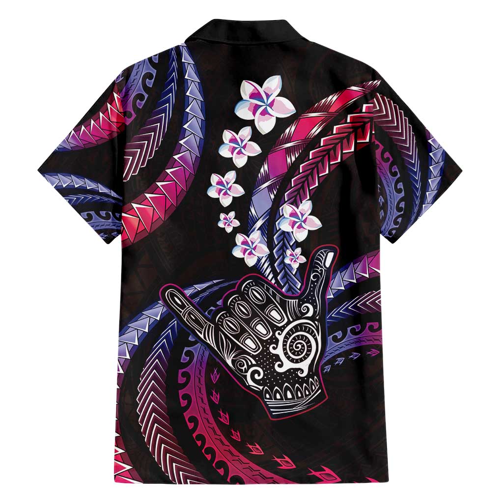 Hawaii Shaka Sign Family Matching Short Sleeve Bodycon Dress and Hawaiian Shirt Fantastic Frangipani Sweet Vibes