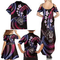 Hawaii Shaka Sign Family Matching Summer Maxi Dress and Hawaiian Shirt Fantastic Frangipani Sweet Vibes LT01 - Polynesian Pride