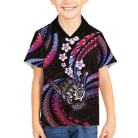 Hawaii Shaka Sign Family Matching Summer Maxi Dress and Hawaiian Shirt Fantastic Frangipani Sweet Vibes LT01 Son's Shirt Pink - Polynesian Pride