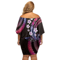 Hawaii Shaka Sign Off Shoulder Short Dress Fantastic Frangipani Sweet Vibes