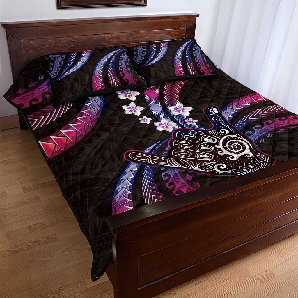 Hawaii Shaka Sign Quilt Bed Set Fantastic Frangipani Sweet Vibes