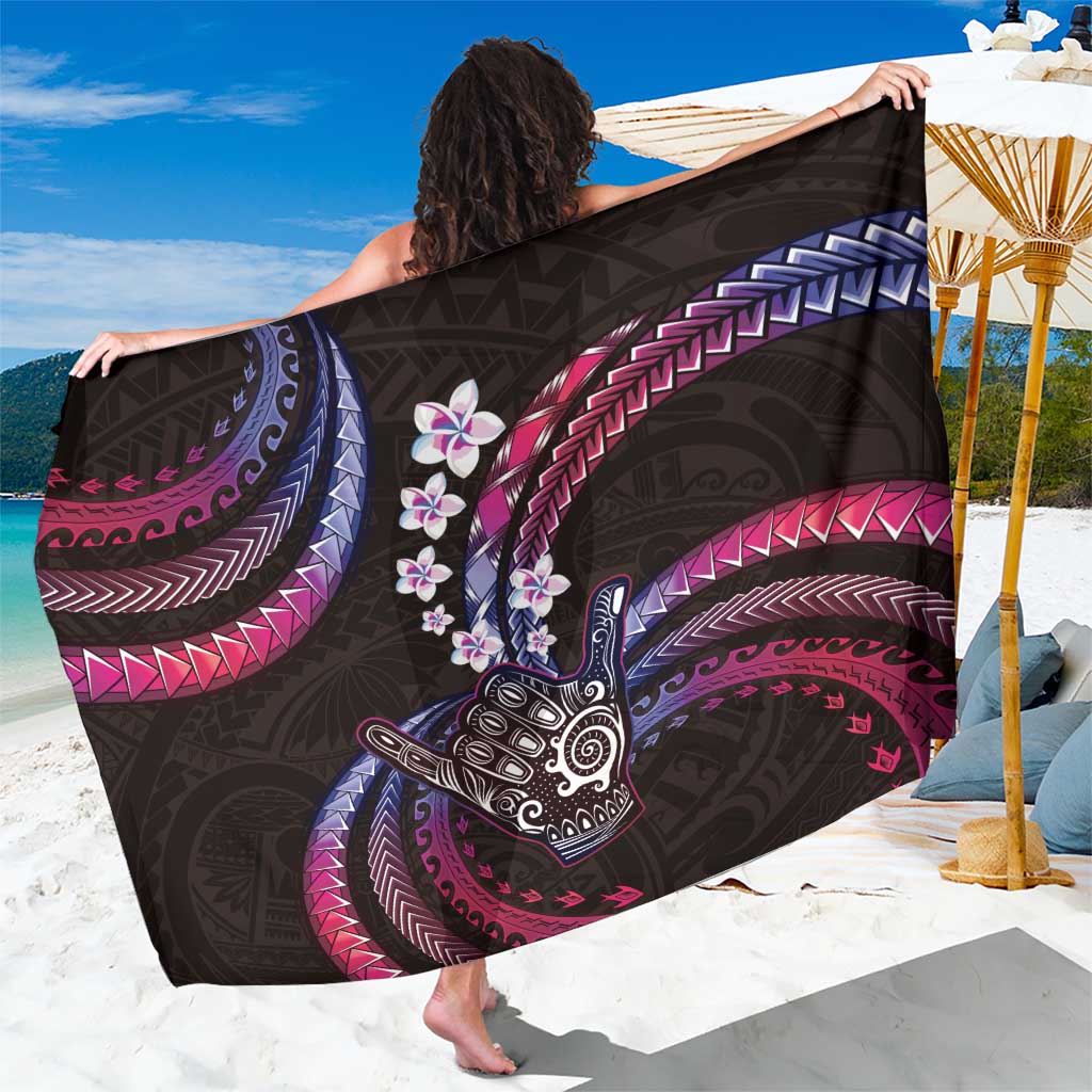 Hawaii Shaka Sign Sarong Fantastic Frangipani Sweet Vibes