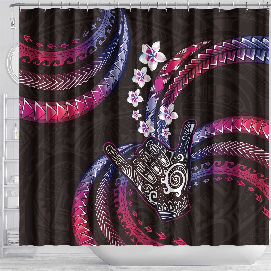 Hawaii Shaka Sign Shower Curtain Fantastic Frangipani Sweet Vibes
