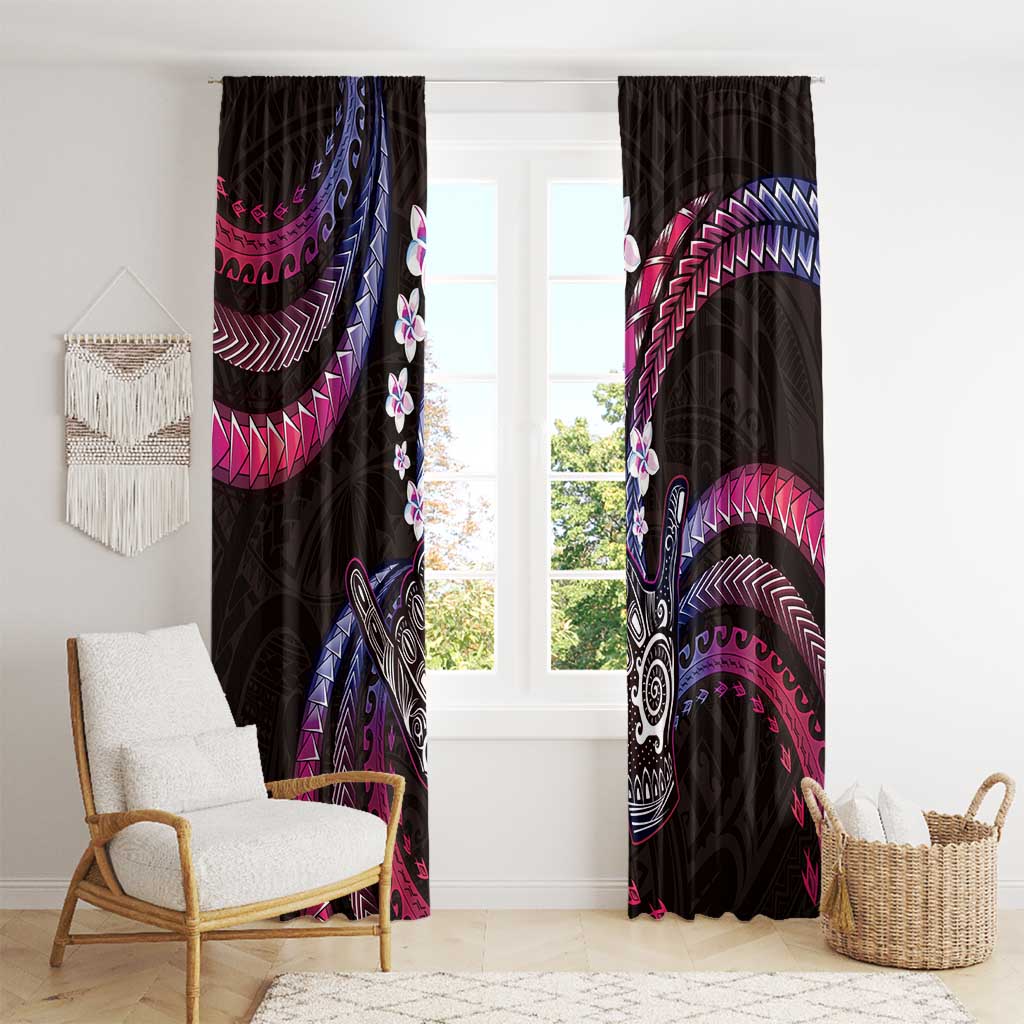 Hawaii Shaka Sign Window Curtain Fantastic Frangipani Sweet Vibes