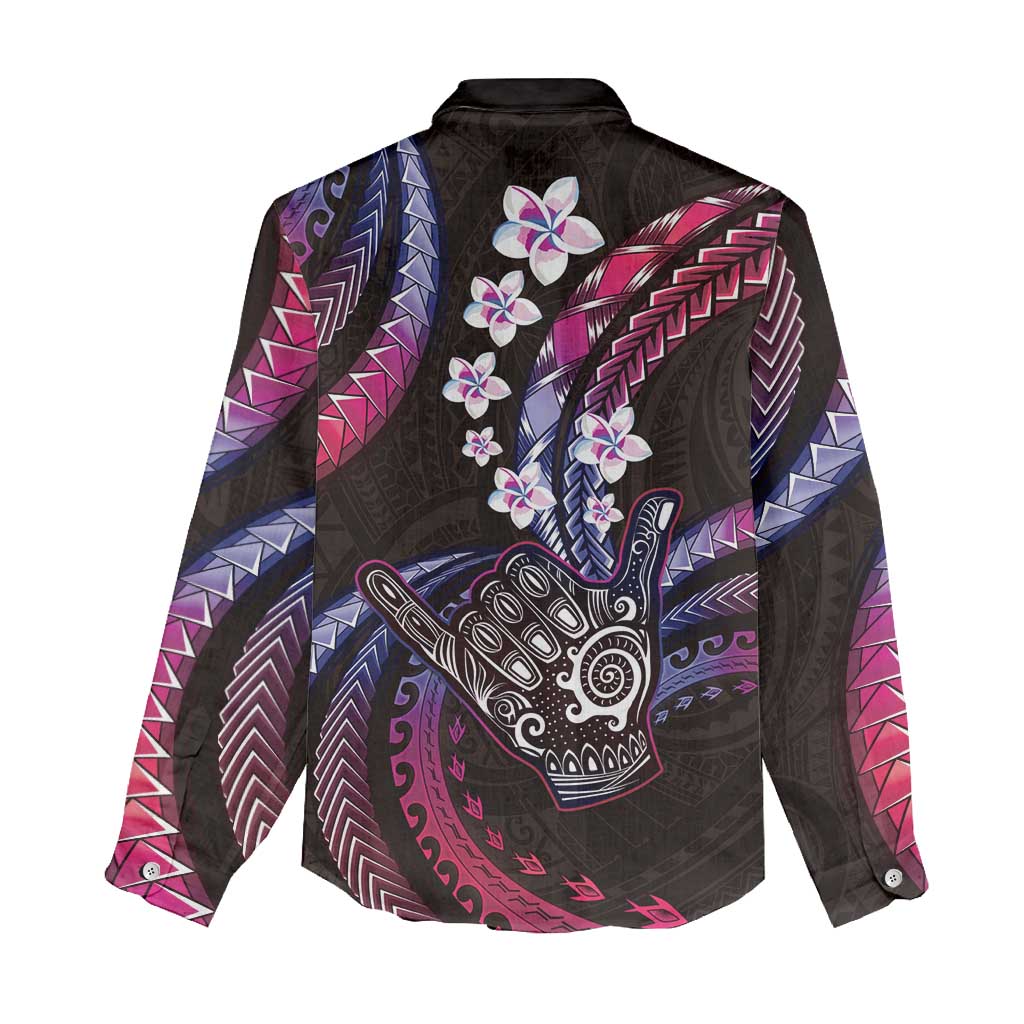 Hawaii Shaka Sign Women Casual Shirt Fantastic Frangipani Sweet Vibes