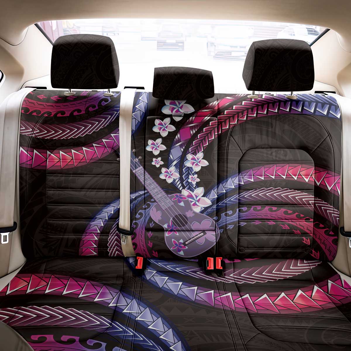Hawaiian Ukulele Back Car Seat Cover Sweet Dream Fantastic Plumeria