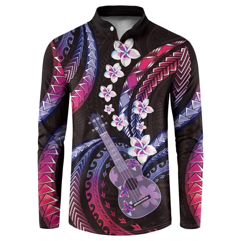 Hawaiian Ukulele Button Sweatshirt Sweet Dream Fantastic Plumeria