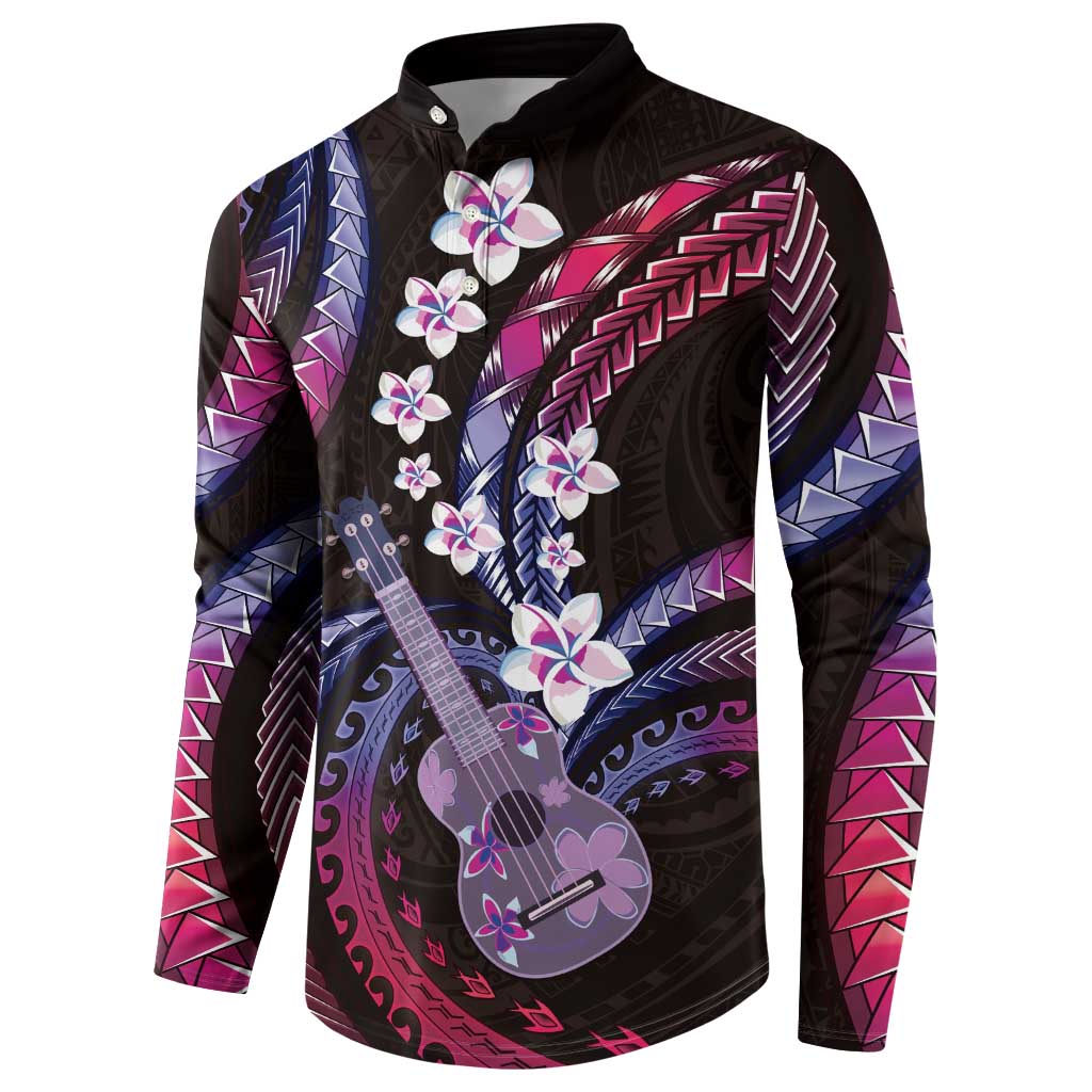 Hawaiian Ukulele Button Sweatshirt Sweet Dream Fantastic Plumeria