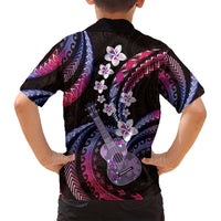 Hawaiian Ukulele Family Matching Off Shoulder Maxi Dress and Hawaiian Shirt Sweet Dream Fantastic Plumeria LT01 - Polynesian Pride