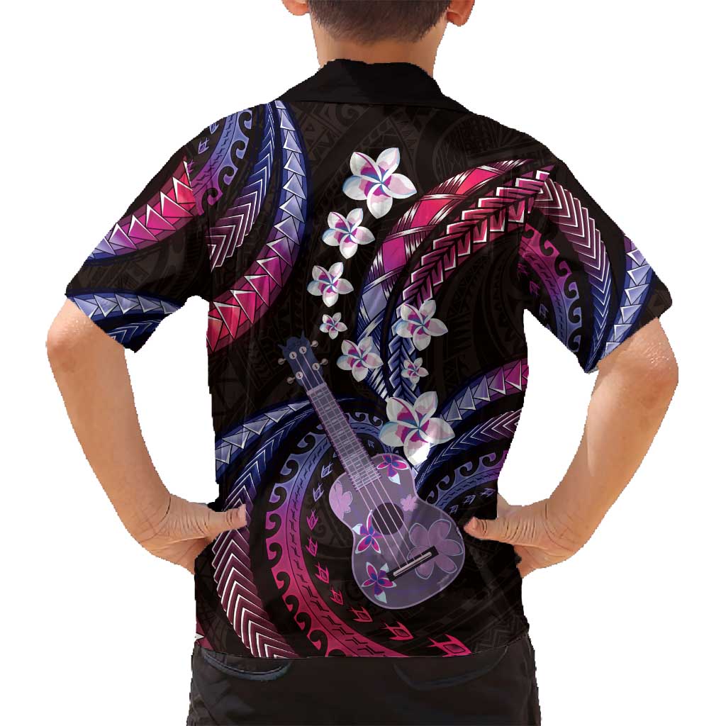 Hawaiian Ukulele Family Matching Off Shoulder Short Dress and Hawaiian Shirt Sweet Dream Fantastic Plumeria LT01 - Polynesian Pride