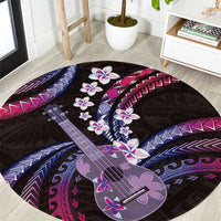 Hawaiian Ukulele Round Carpet Sweet Dream Fantastic Plumeria