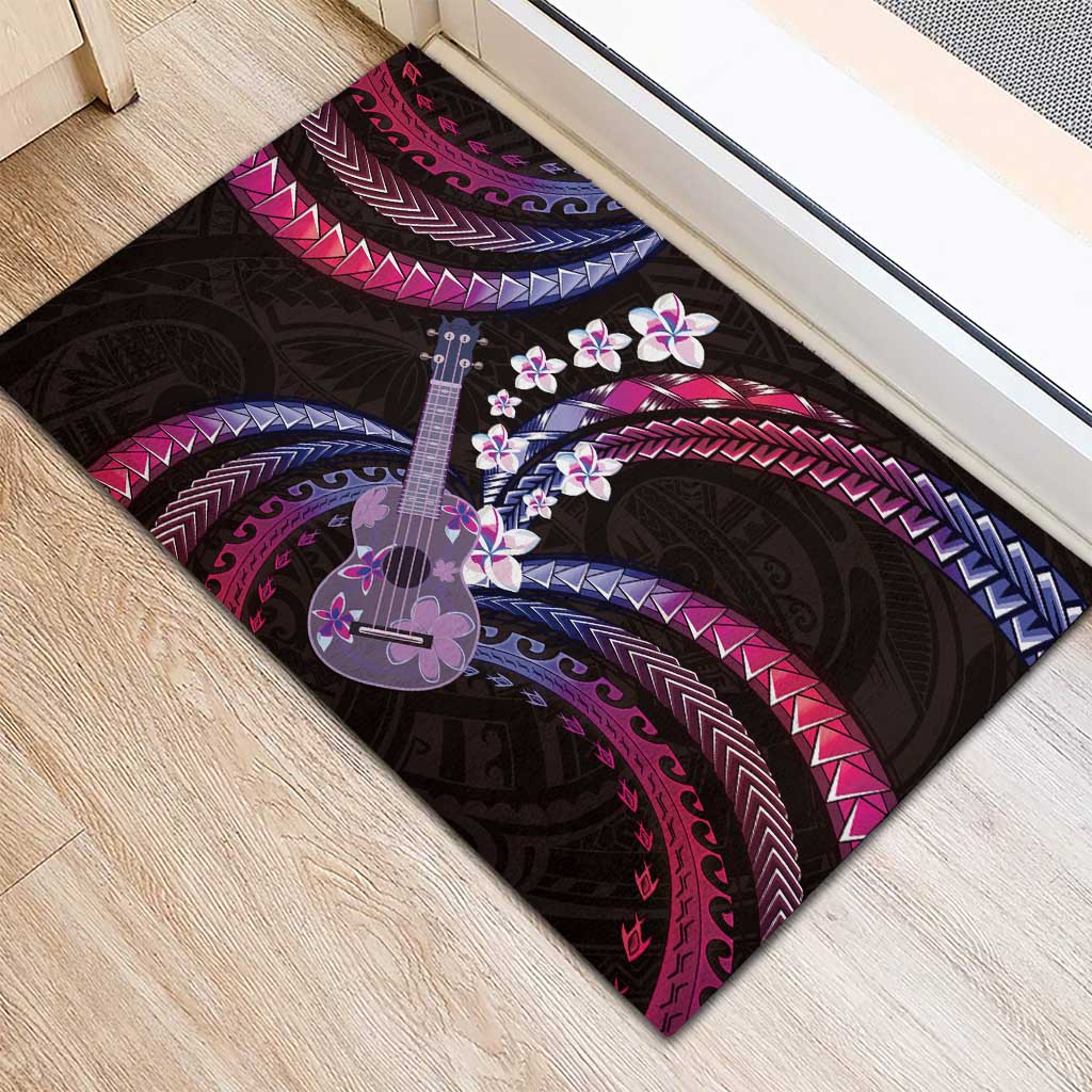 Hawaiian Ukulele Rubber Doormat Sweet Dream Fantastic Plumeria