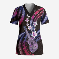 Hawaiian Ukulele Scrub Top Sweet Dream Fantastic Plumeria - Polynesian Pride
