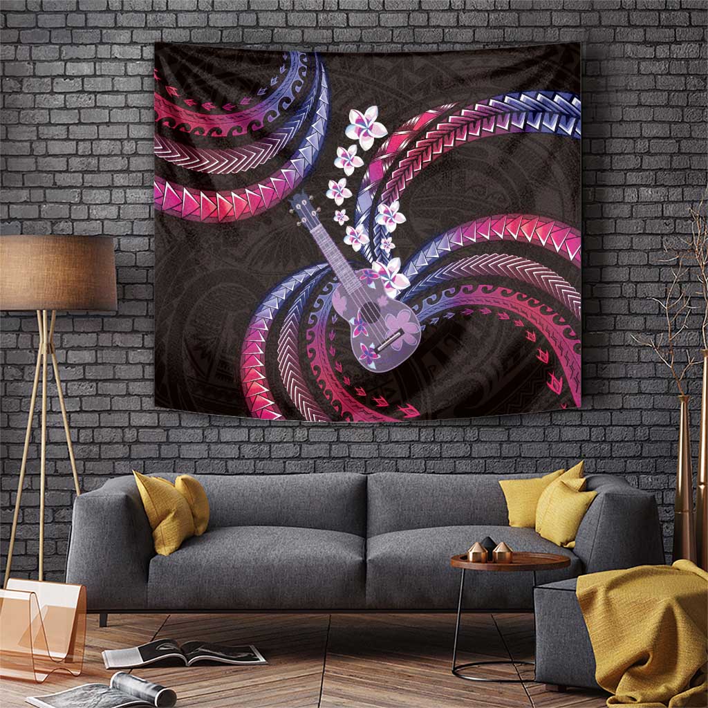 Hawaiian Ukulele Tapestry Sweet Dream Fantastic Plumeria
