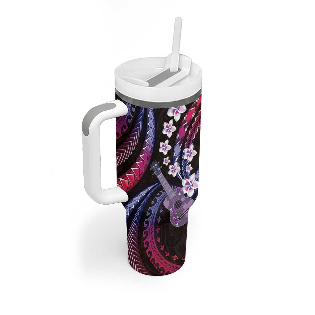 Hawaiian Ukulele Tumbler With Handle Sweet Dream Fantastic Plumeria