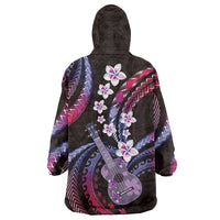 Hawaiian Ukulele Wearable Blanket Hoodie Sweet Dream Fantastic Plumeria