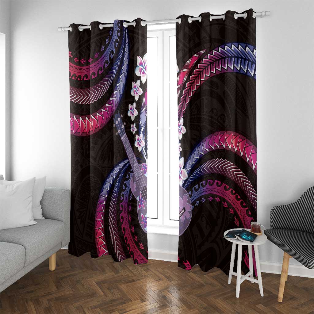Hawaiian Ukulele Window Curtain Sweet Dream Fantastic Plumeria