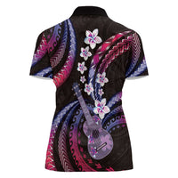Hawaiian Ukulele Women Polo Shirt Sweet Dream Fantastic Plumeria