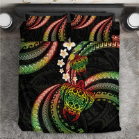 Hawaii Turtles Plumeria Bedding Set Reggae Polynesian Pattern