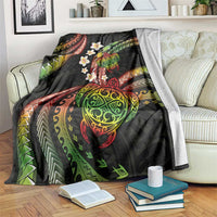 Hawaii Turtles Plumeria Blanket Reggae Polynesian Pattern