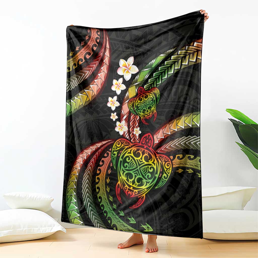 Hawaii Turtles Plumeria Blanket Reggae Polynesian Pattern