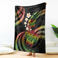 Hawaii Turtles Plumeria Blanket Reggae Polynesian Pattern