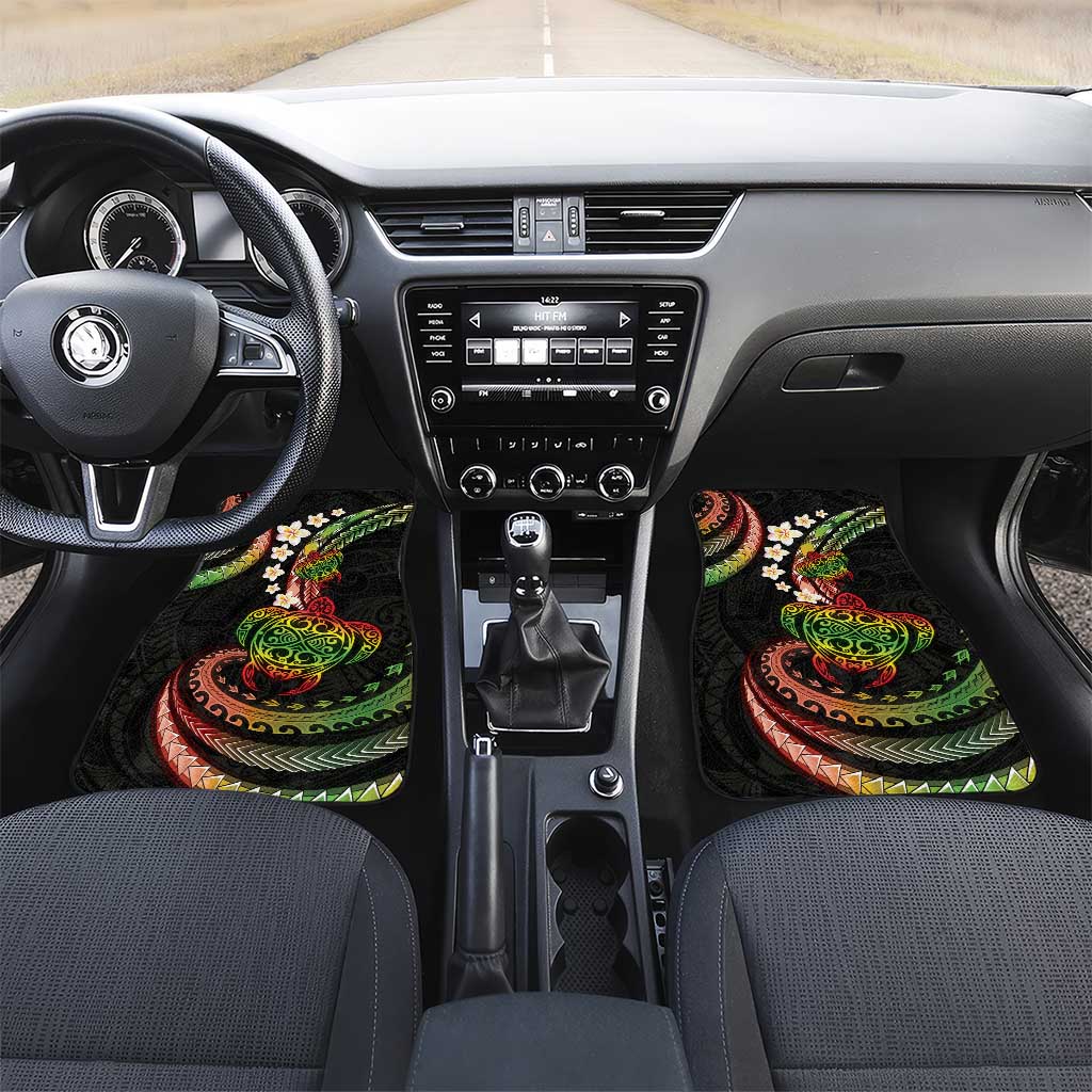 Hawaii Turtles Plumeria Car Mats Reggae Polynesian Pattern