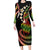 Hawaii Turtles Plumeria Family Matching Long Sleeve Bodycon Dress and Hawaiian Shirt Reggae Polynesian Pattern