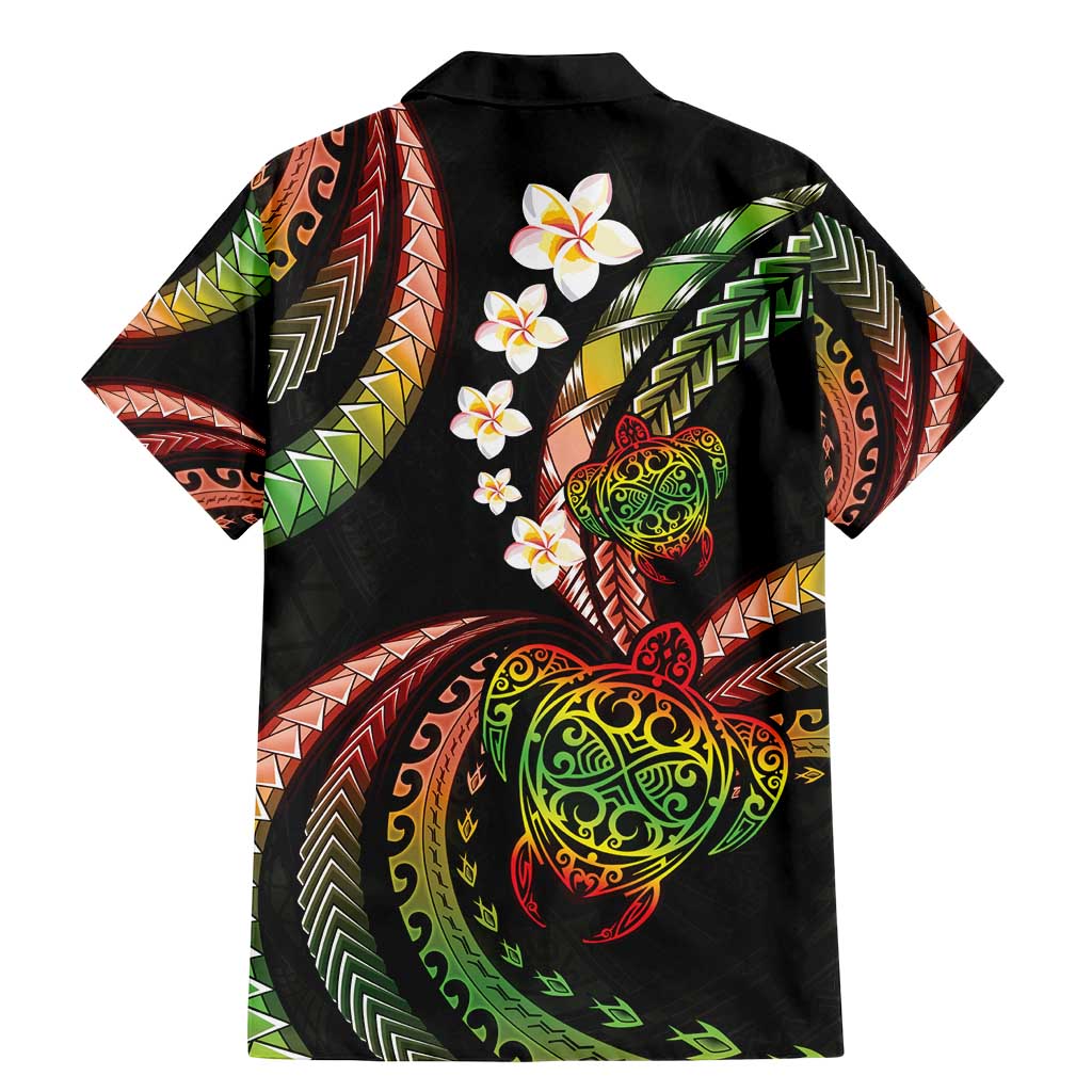 Hawaii Turtles Plumeria Family Matching Mermaid Dress and Hawaiian Shirt Reggae Polynesian Pattern