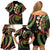 Hawaii Turtles Plumeria Family Matching Off Shoulder Short Dress and Hawaiian Shirt Reggae Polynesian Pattern