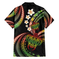 Hawaii Turtles Plumeria Family Matching Summer Maxi Dress and Hawaiian Shirt Reggae Polynesian Pattern LT01 - Polynesian Pride