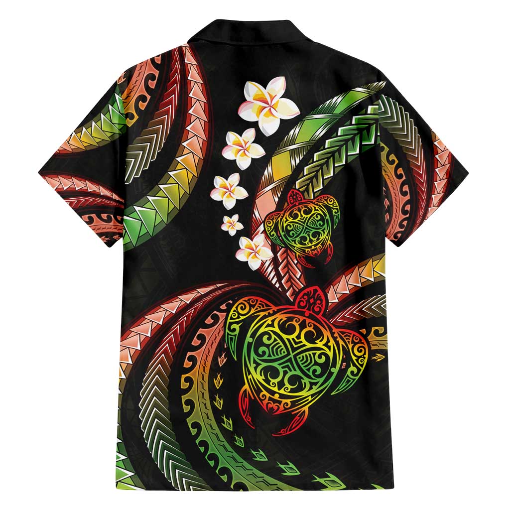 Hawaii Turtles Plumeria Family Matching Tank Maxi Dress and Hawaiian Shirt Reggae Polynesian Pattern