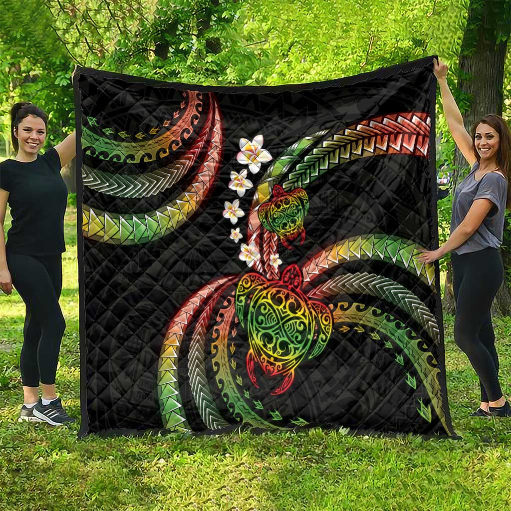 Hawaii Turtles Plumeria Quilt Reggae Polynesian Pattern