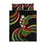 Hawaii Turtles Plumeria Quilt Bed Set Reggae Polynesian Pattern