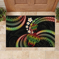 Hawaii Turtles Plumeria Rubber Doormat Reggae Polynesian Pattern