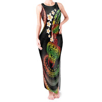 Hawaii Turtles Plumeria Tank Maxi Dress Reggae Polynesian Pattern