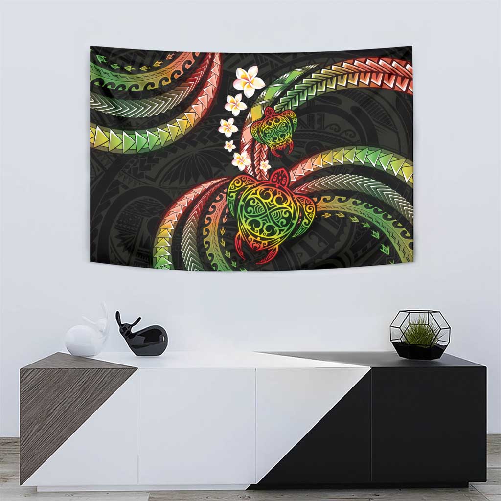 Hawaii Turtles Plumeria Tapestry Reggae Polynesian Pattern