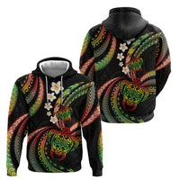 Hawaii Turtles Plumeria Zip Hoodie Reggae Polynesian Pattern