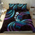 Hawaii Turtles Plumeria Bedding Set Amethyst Gradient Polynesian Pattern