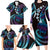 Hawaii Turtles Plumeria Family Matching Long Sleeve Bodycon Dress and Hawaiian Shirt Amethyst Gradient Polynesian Pattern