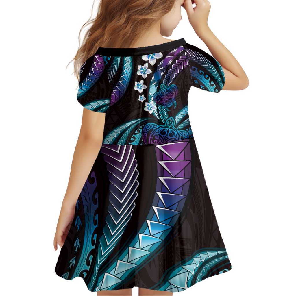 Hawaii Turtles Plumeria Family Matching Off Shoulder Maxi Dress and Hawaiian Shirt Amethyst Gradient Polynesian Pattern